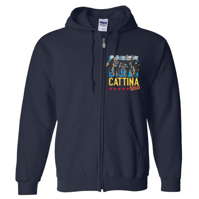 Cattina Band Funny Music Cats Full Zip Hoodie