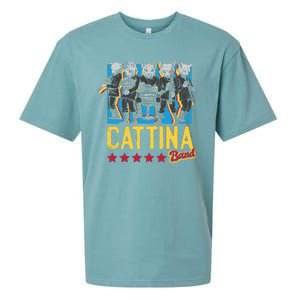 Cattina Band Funny Music Cats Sueded Cloud Jersey T-Shirt