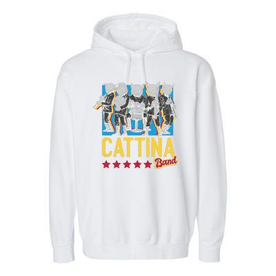 Cattina Band Funny Music Cats Garment-Dyed Fleece Hoodie