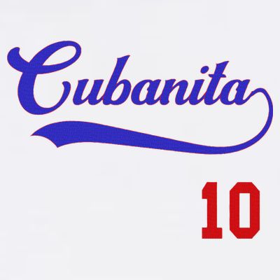 Cubanita Baseball Flag Souvenir Cubana Cuba Women Girl T-Shirt