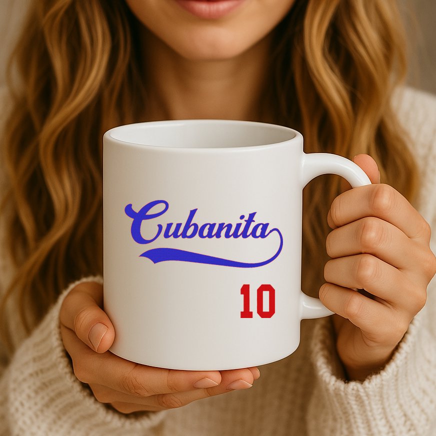 Cubanita Baseball Flag Souvenir Cubana Cuba Women Girl Mug
