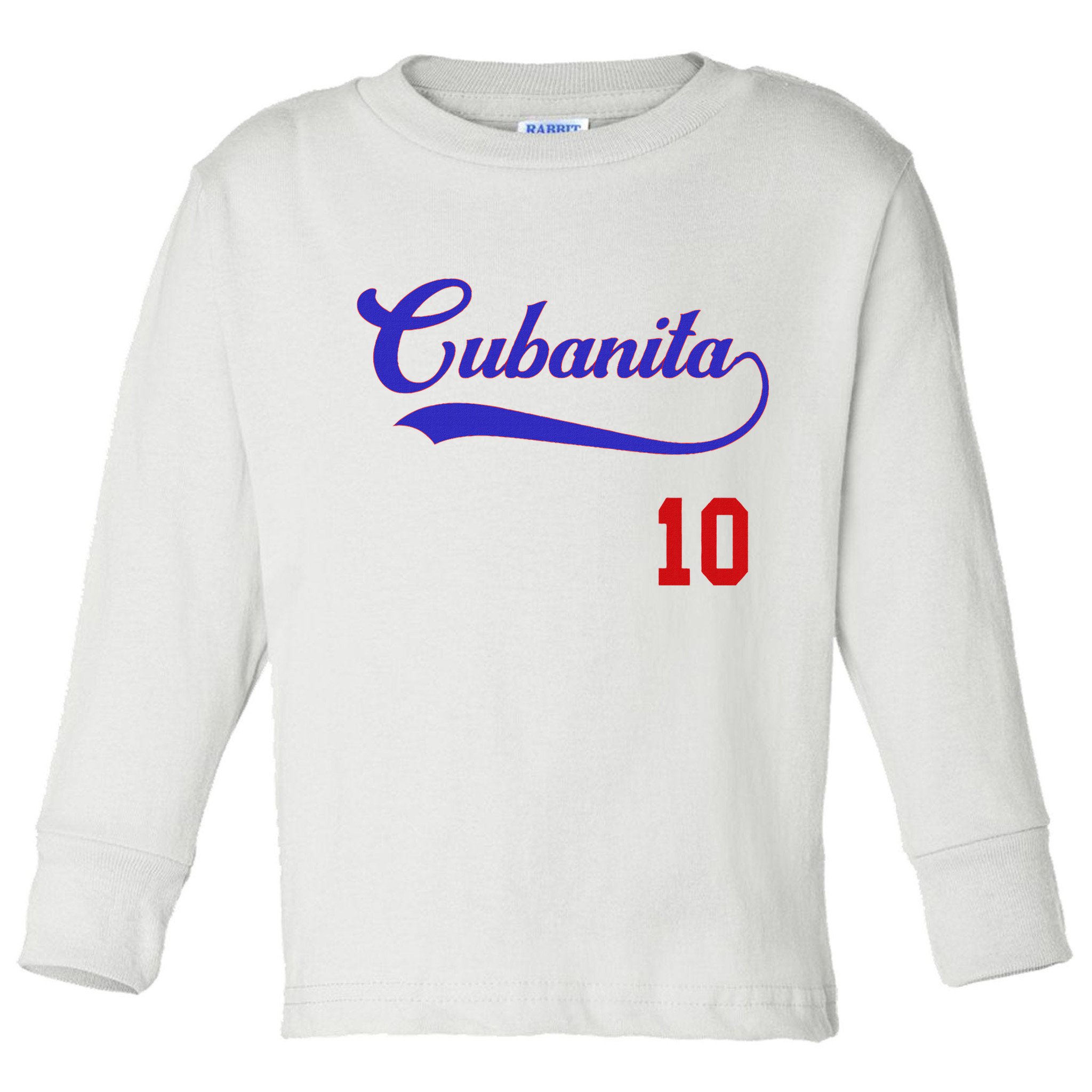 Cubanita Baseball Flag Souvenir Cubana Cuba Women Girl Toddler Long Sleeve Shirt