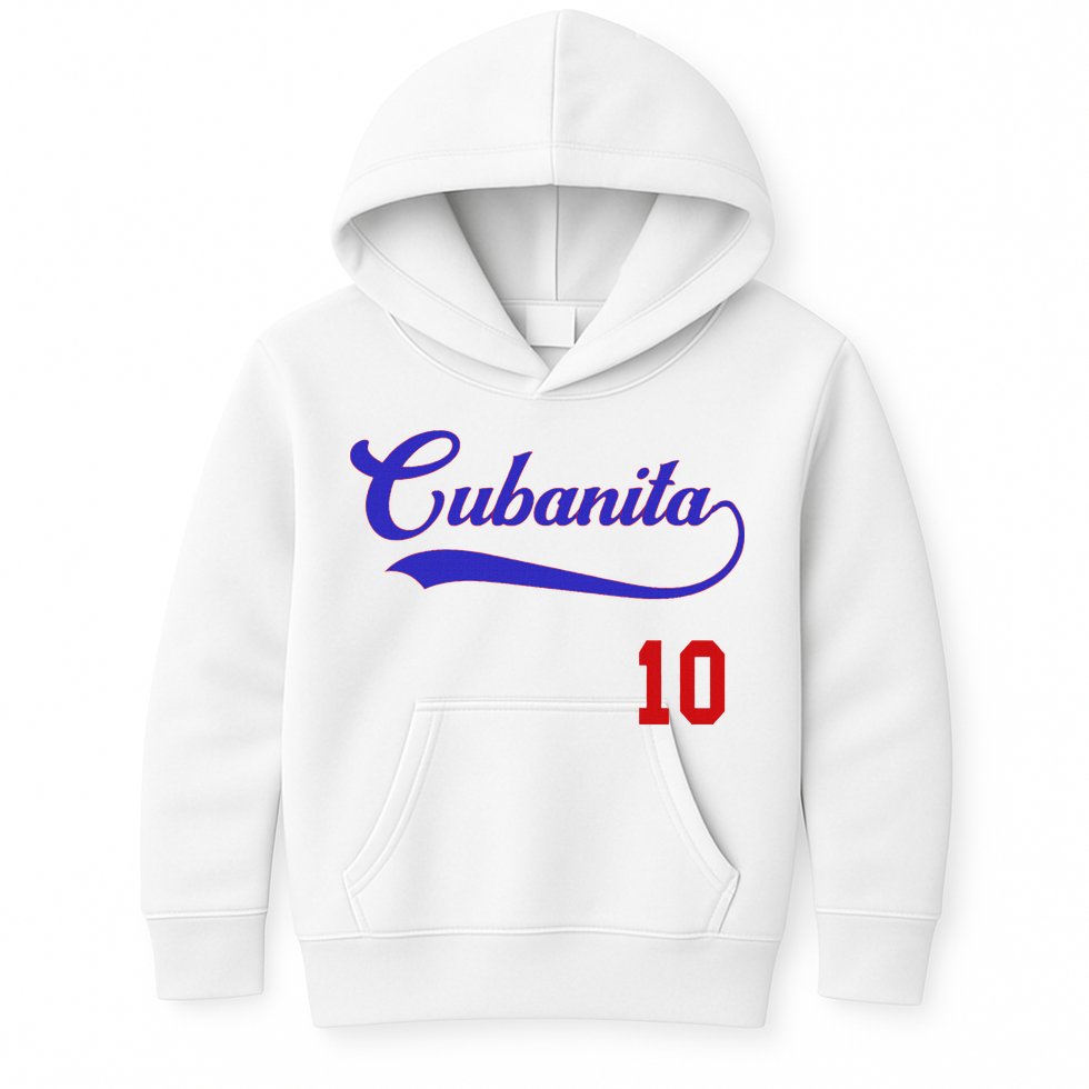 Cubanita Baseball Flag Souvenir Cubana Cuba Women Girl Kids Hoodie