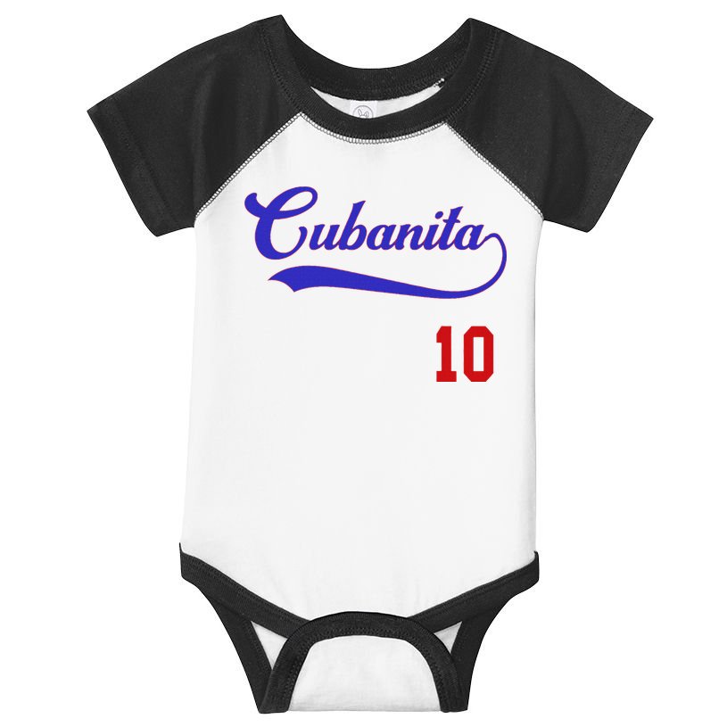 Cubanita Baseball Flag Souvenir Cubana Cuba Women Girl Infant Baby Jersey Bodysuit