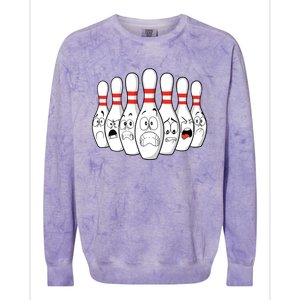 Cartoon Bowling Funny Scared Bowling Pins Colorblast Crewneck Sweatshirt