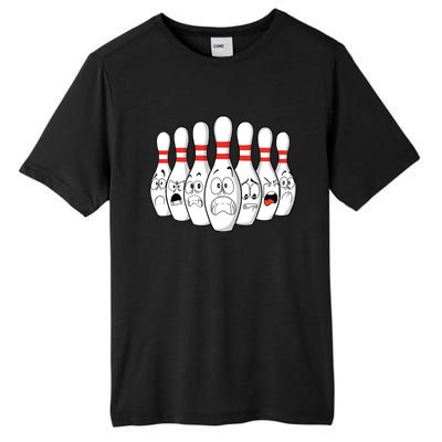 Cartoon Bowling Funny Scared Bowling Pins Tall Fusion ChromaSoft Performance T-Shirt