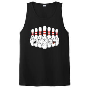 Cartoon Bowling Funny Scared Bowling Pins PosiCharge Competitor Tank