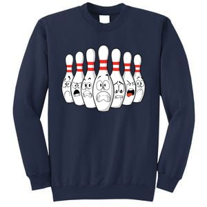 Cartoon Bowling Funny Scared Bowling Pins Sweatshirt