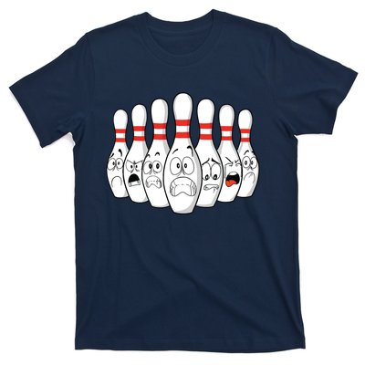 Cartoon Bowling Funny Scared Bowling Pins T-Shirt