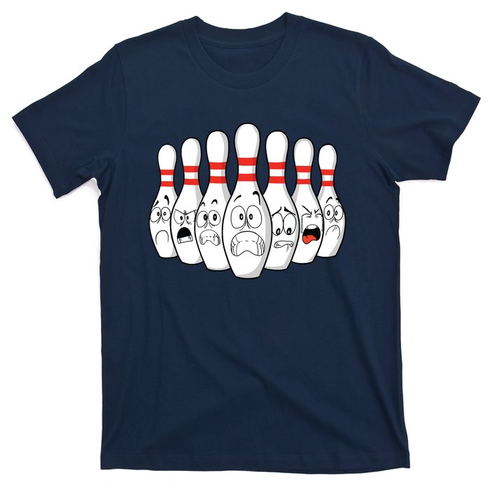 Cartoon Bowling Funny Scared Bowling Pins T-Shirt