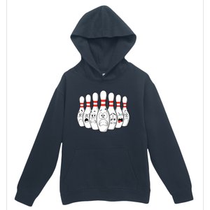 Cartoon Bowling Funny Scared Bowling Pins Urban Pullover Hoodie