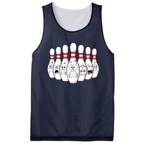 Cartoon Bowling Funny Scared Bowling Pins Mesh Reversible Basketball Jersey Tank