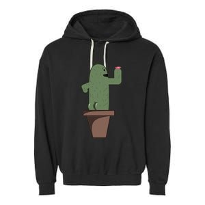 Cute Butt Funny Cartoon Cactus Design Garderner Garden Garment-Dyed Fleece Hoodie