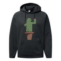 Cute Butt Funny Cartoon Cactus Design Garderner Garden Performance Fleece Hoodie