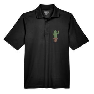 Cute Butt Funny Cartoon Cactus Design Garderner Garden Men's Origin Performance Pique Polo