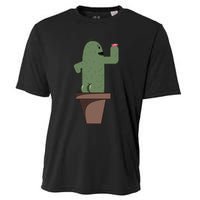 Cute Butt Funny Cartoon Cactus Design Garderner Garden Cooling Performance Crew T-Shirt