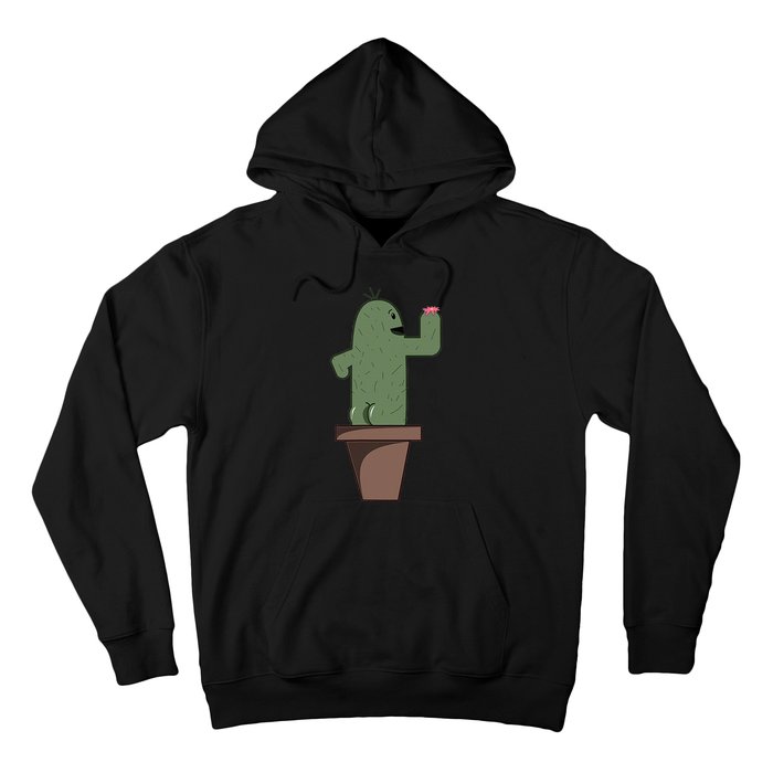 Cute Butt Funny Cartoon Cactus Design Garderner Garden Hoodie