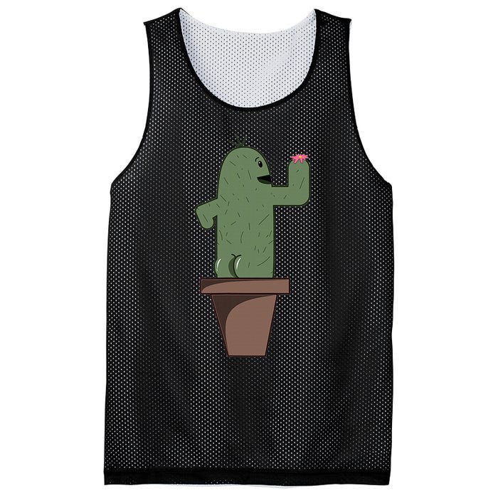 Cute Butt Funny Cartoon Cactus Design Garderner Garden Mesh Reversible Basketball Jersey Tank