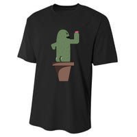 Cute Butt Funny Cartoon Cactus Design Garderner Garden Performance Sprint T-Shirt