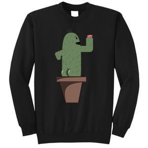 Cute Butt Funny Cartoon Cactus Design Garderner Garden Tall Sweatshirt