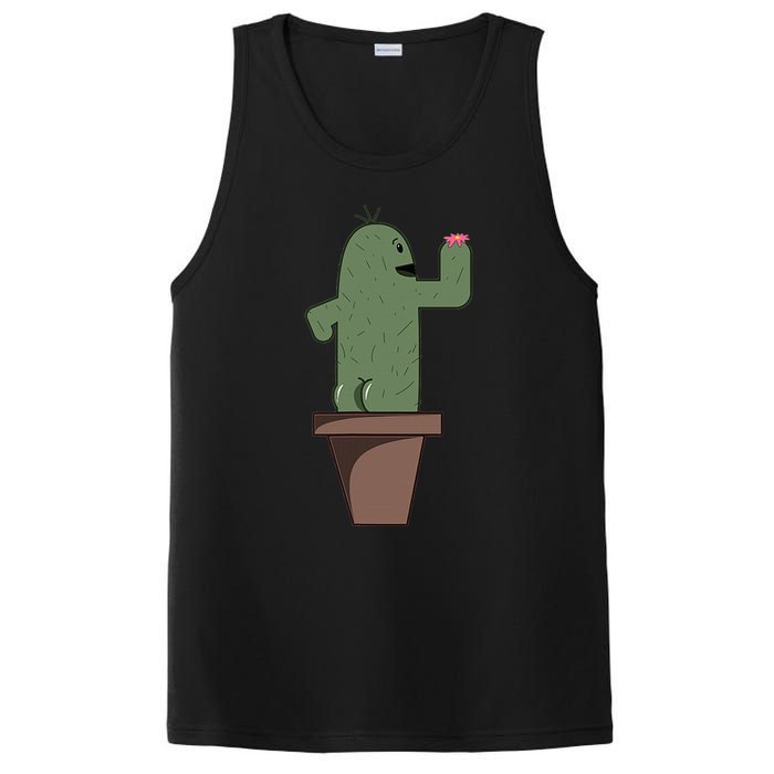 Cute Butt Funny Cartoon Cactus Design Garderner Garden PosiCharge Competitor Tank