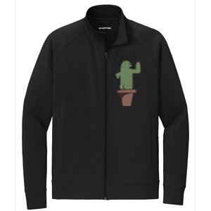 Cute Butt Funny Cartoon Cactus Design Garderner Garden Stretch Full-Zip Cadet Jacket