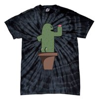 Cute Butt Funny Cartoon Cactus Design Garderner Garden Tie-Dye T-Shirt