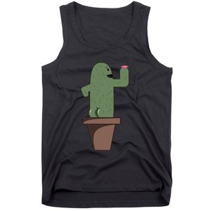 Cute Butt Funny Cartoon Cactus Design Garderner Garden Tank Top