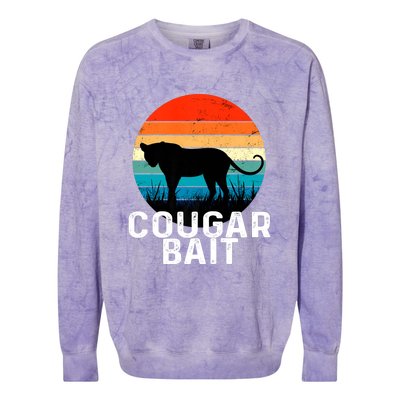 Cougar Bait Funny Dating Humor Sugar Momma Retro Animal Colorblast Crewneck Sweatshirt