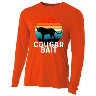 Cougar Bait Funny Dating Humor Sugar Momma Retro Animal Cooling Performance Long Sleeve Crew