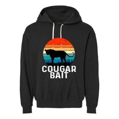 Cougar Bait Funny Dating Humor Sugar Momma Retro Animal Garment-Dyed Fleece Hoodie