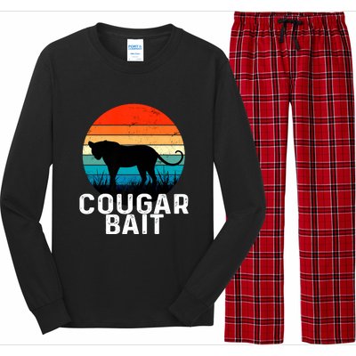 Cougar Bait Funny Dating Humor Sugar Momma Retro Animal Long Sleeve Pajama Set