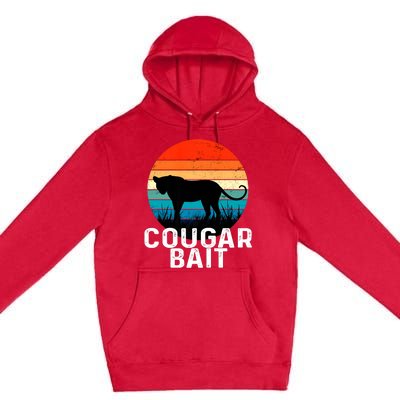 Cougar Bait Funny Dating Humor Sugar Momma Retro Animal Premium Pullover Hoodie