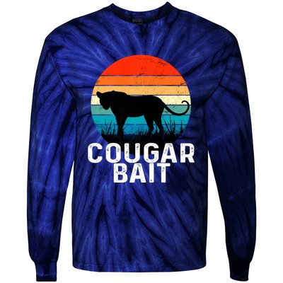 Cougar Bait Funny Dating Humor Sugar Momma Retro Animal Tie-Dye Long Sleeve Shirt