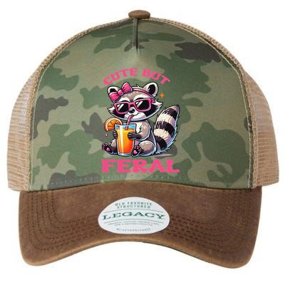 Cute But Feral Raccoon Gift Legacy Tie Dye Trucker Hat