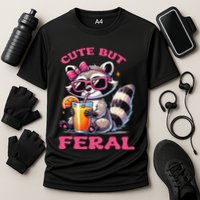 Cute But Feral Raccoon Gift Cooling Performance Crew T-Shirt