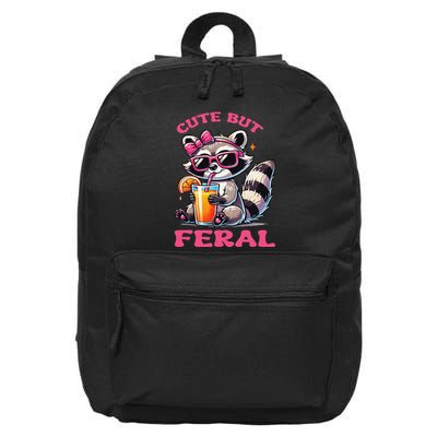Cute But Feral Raccoon Gift 16 in Basic Backpack