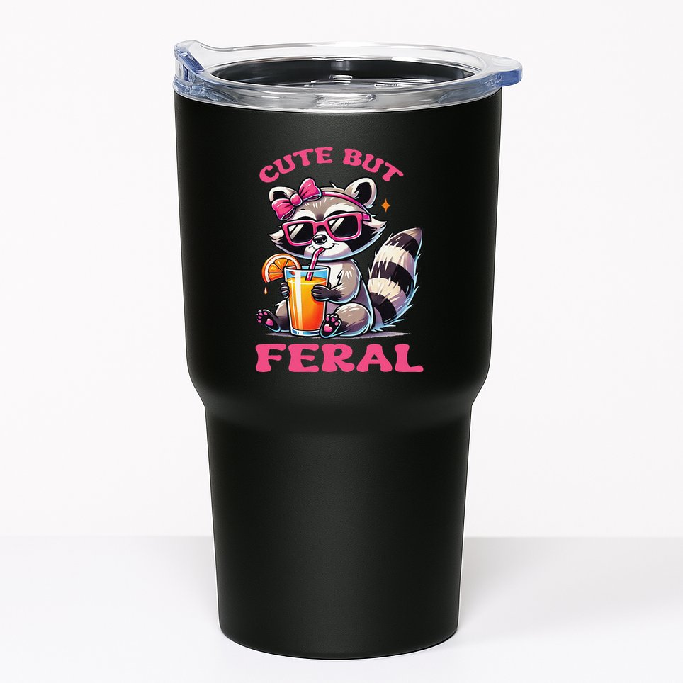 Cute But Feral Raccoon Gift Tumbler