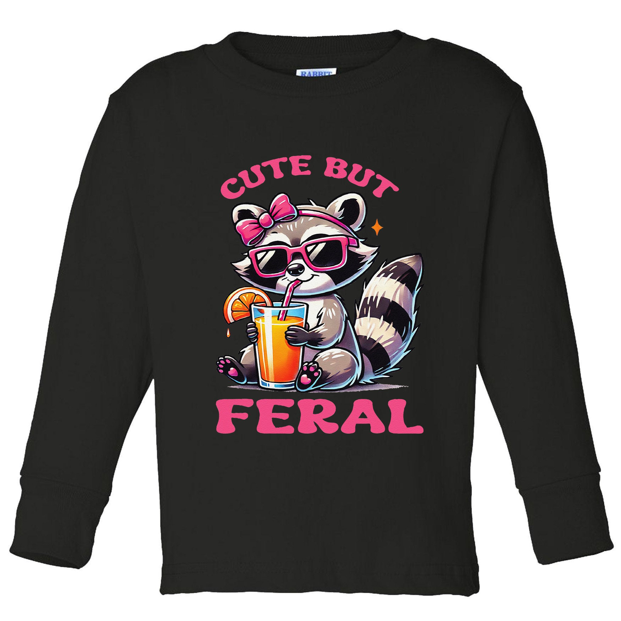 Cute But Feral Raccoon Gift Toddler Long Sleeve Shirt