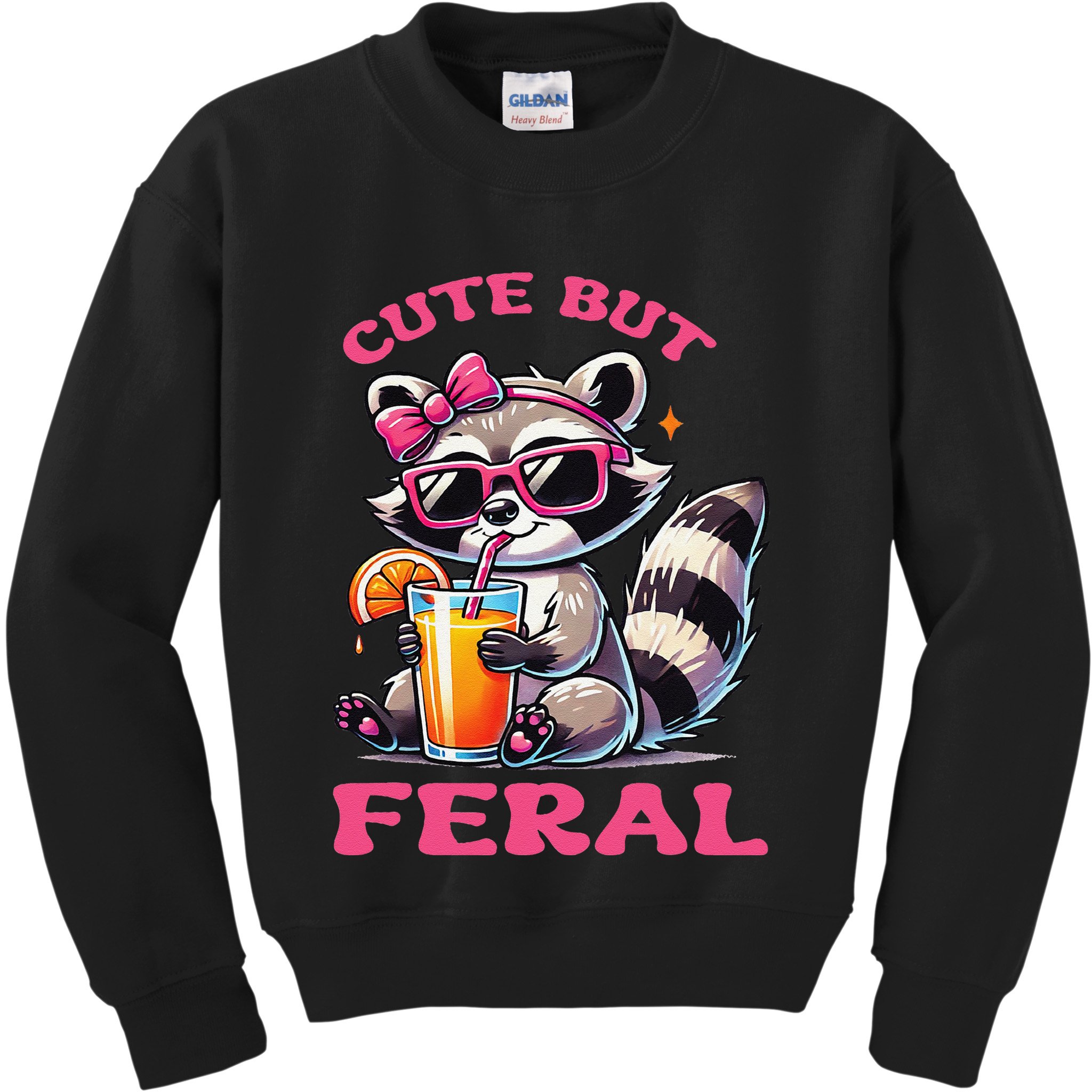 Cute But Feral Raccoon Gift Kids Sweatshirt