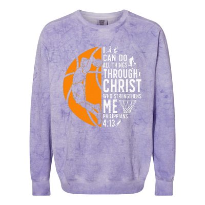 Cool Basketball For  Bible Verse Christian Player Colorblast Crewneck Sweatshirt