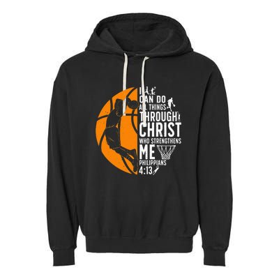 Cool Basketball For  Bible Verse Christian Player Garment-Dyed Fleece Hoodie