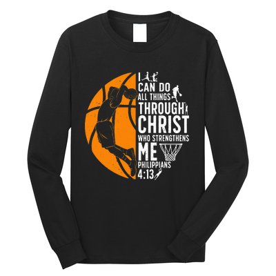 Cool Basketball For  Bible Verse Christian Player Long Sleeve Shirt