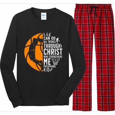 Cool Basketball For  Bible Verse Christian Player Long Sleeve Pajama Set