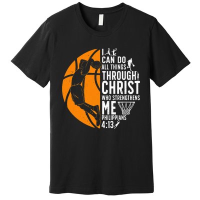 Cool Basketball For  Bible Verse Christian Player Premium T-Shirt