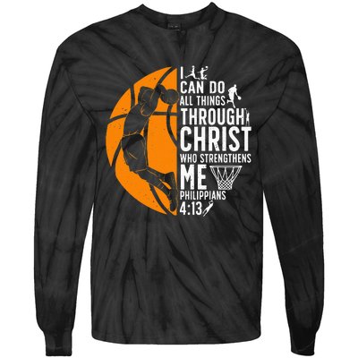 Cool Basketball For  Bible Verse Christian Player Tie-Dye Long Sleeve Shirt