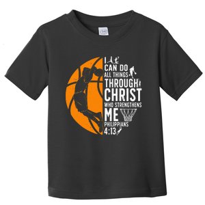 Cool Basketball For  Bible Verse Christian Player Toddler T-Shirt