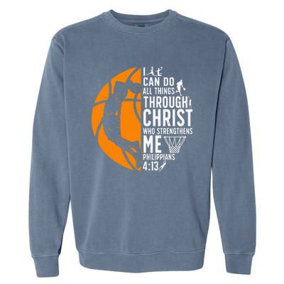 Cool Basketball For  Bible Verse Christian Player Garment-Dyed Sweatshirt