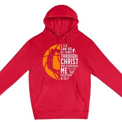 Cool Basketball For  Bible Verse Christian Player Premium Pullover Hoodie