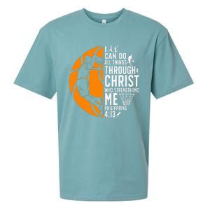 Cool Basketball For  Bible Verse Christian Player Sueded Cloud Jersey T-Shirt